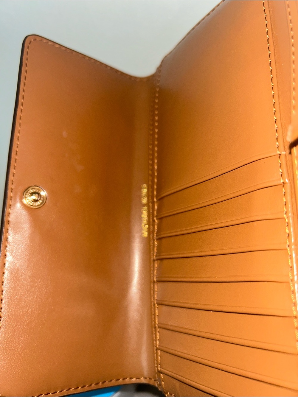 Michael Kors Tan Leather & Signature Canvas Continental Wallet - Picture 8 of 9